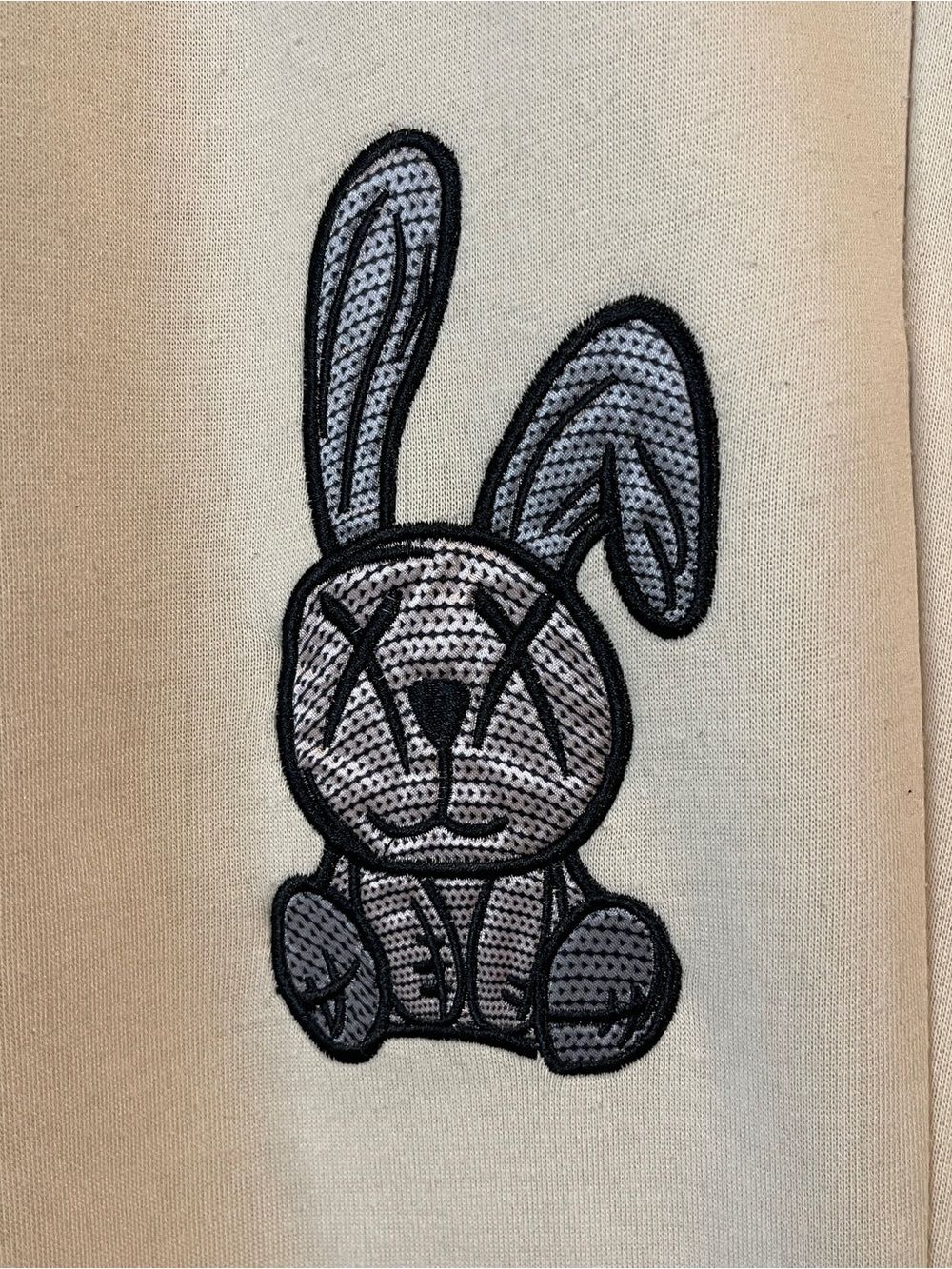 Super Massive Cream Track Joggers with Bunny Embroidery - Picture 3 of 8